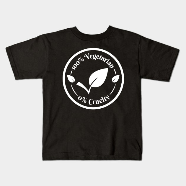 Vegan logo icon Circle (White) Kids T-Shirt by FOGSJ